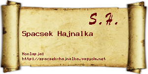 Spacsek Hajnalka névjegykártya