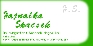 hajnalka spacsek business card